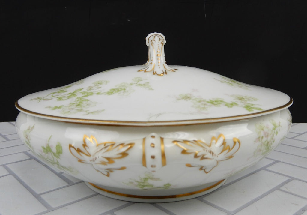Vintage Haviland Limoges Schleiger 61l Pattern Vegetable Bowl With Repaired Lid