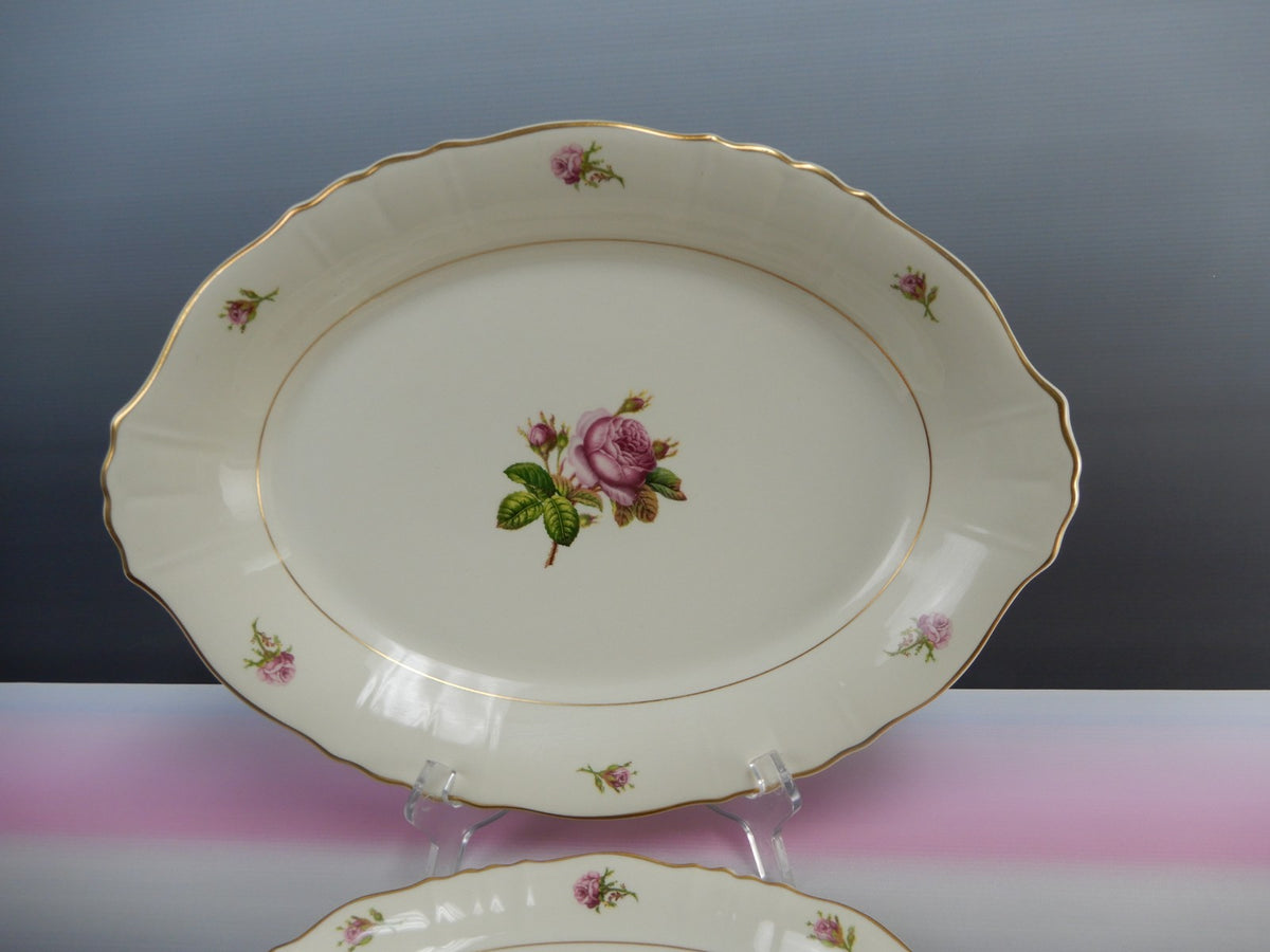 Vtge Federal Shape Syracuse China Victoria Rose -Platter and Relish Dish