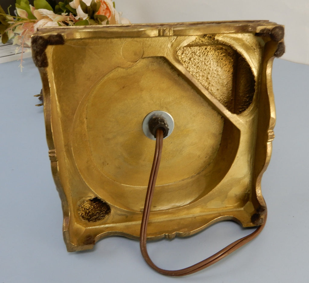 Vintage Tall Cherub Brass and Frosted Glass 3- Way Table Lamp