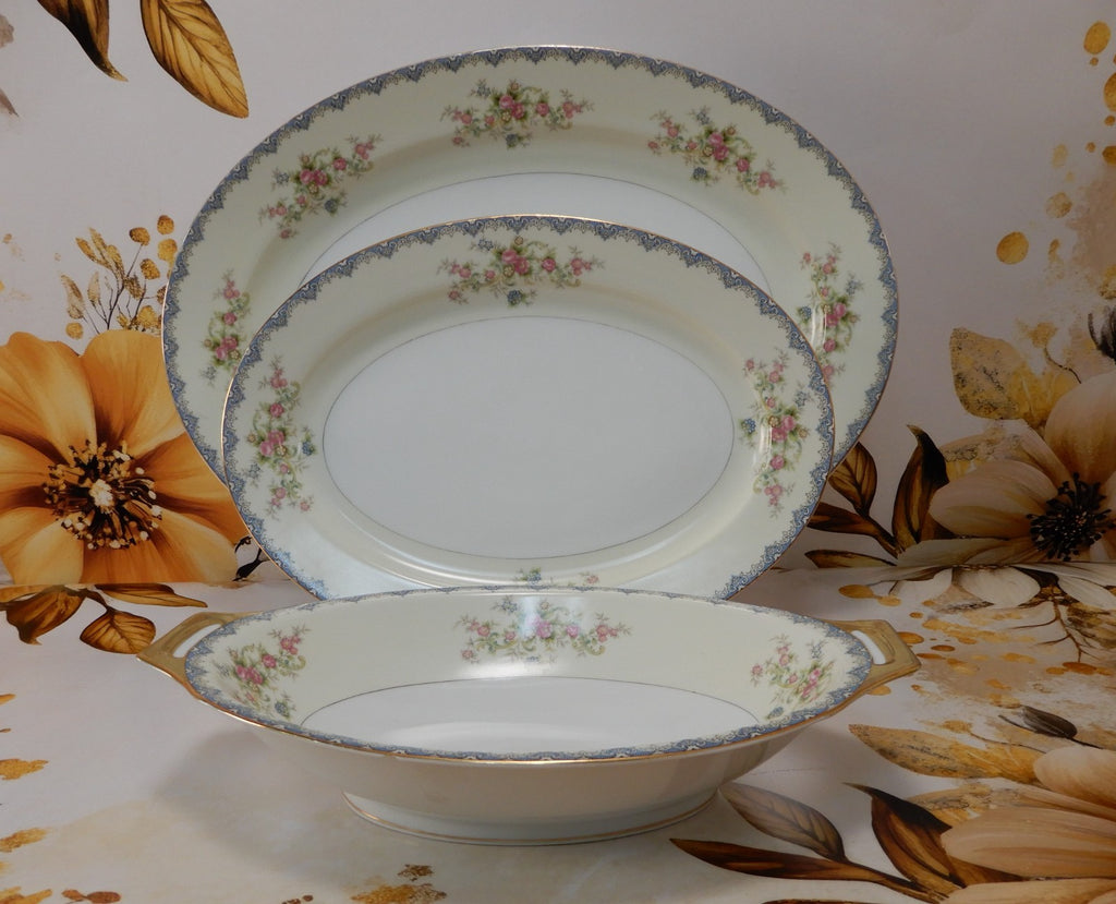 Set of Three Serving Pieces Meito China N.S.P.(Nagoya Seito Porcelain) Japan