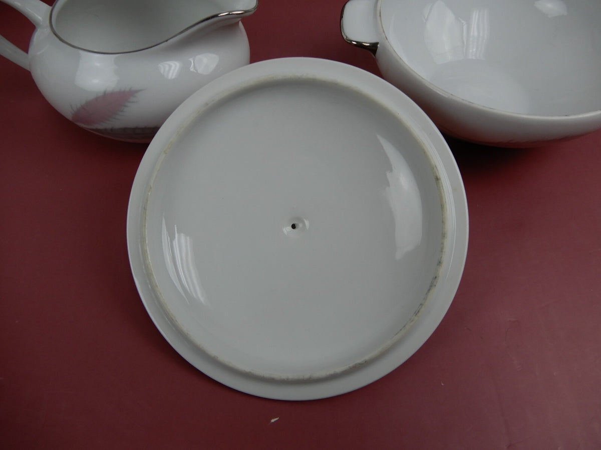 Set of 2 Platters, Sugar Bowl and Creamer L & M China "DELICE" Pattern