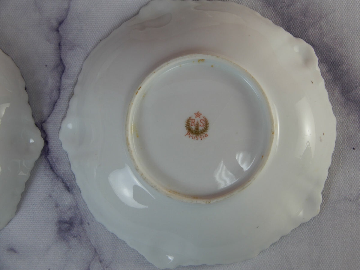 Set of 4 RS Prussia Irridecent Bowls with Roses