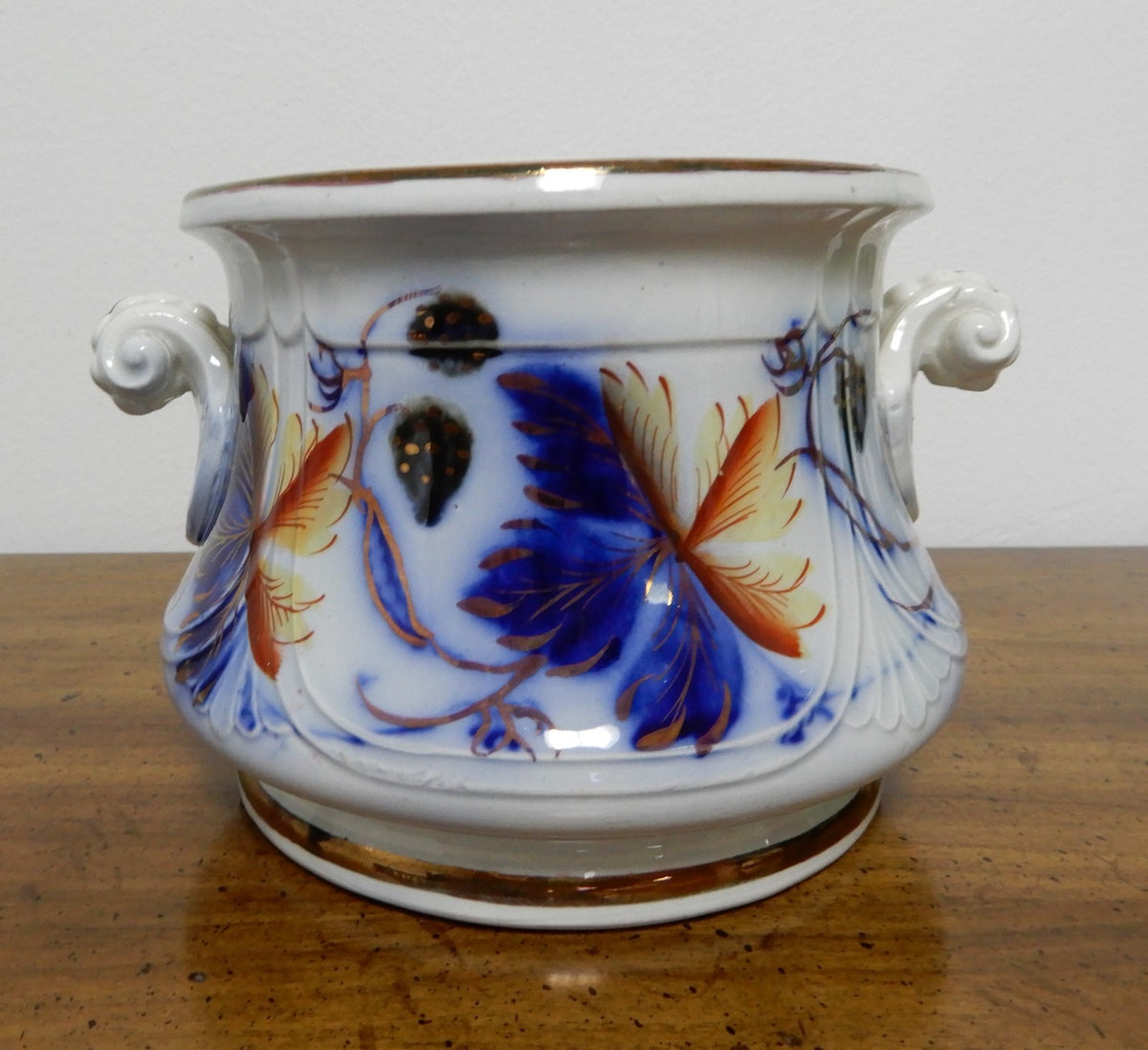 1856 Edward Walley  Flow Blue,Leaves & Berries Ironstone Sugar Bowl NO LID