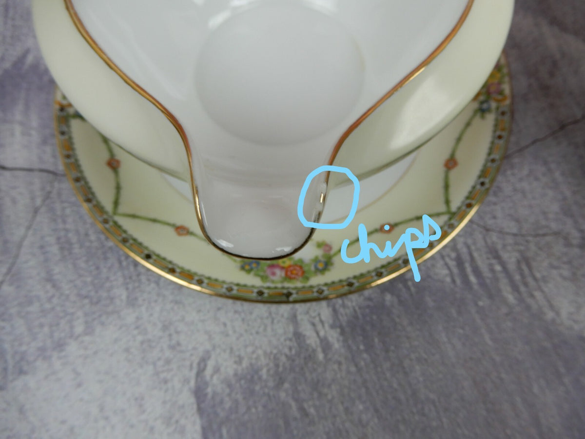 Vintage Meito China Gravy/Sauce Bowl Attached Underplate and Vegetable Bowl