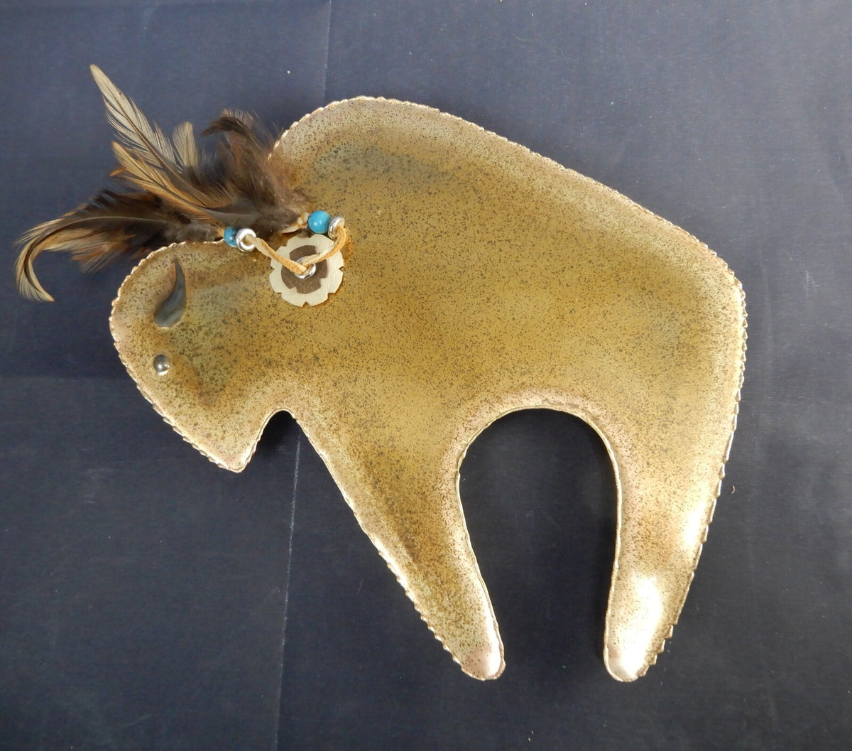 Vintage Galbraith 1996 Welded Buffalo Brass Wall Hanging Sculpture