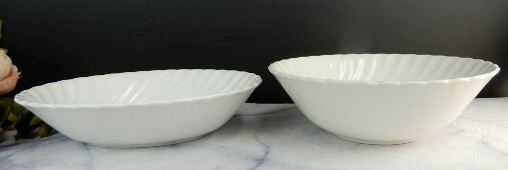 Vintage Snowhite Regency Johnson Bros. Ironstone Oval and Round Serving Bowls