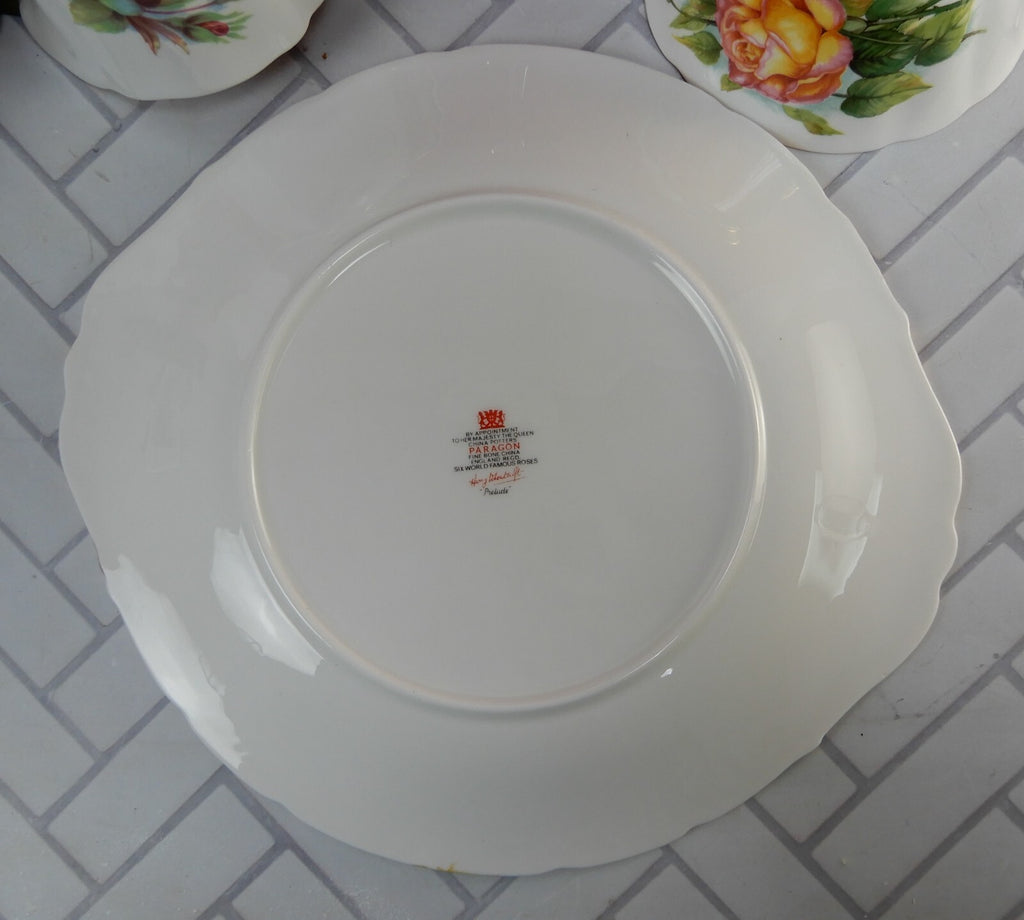 Paragon Harry Wheatcroft "Six World Famous Roses"Cake Tray,Sugar Bowl & Creamer