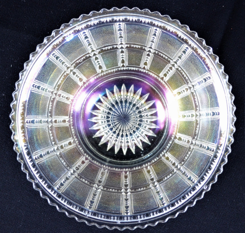 Orange Iridescent Glass Bowls Hobnail Design