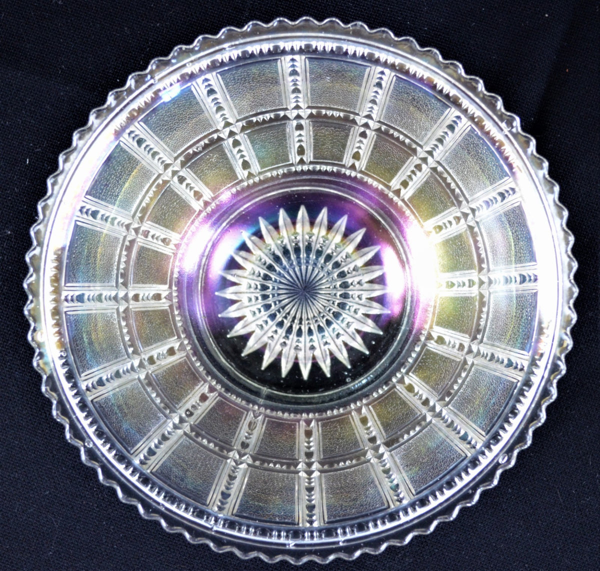Orange Iridescent Glass Bowls Hobnail Design