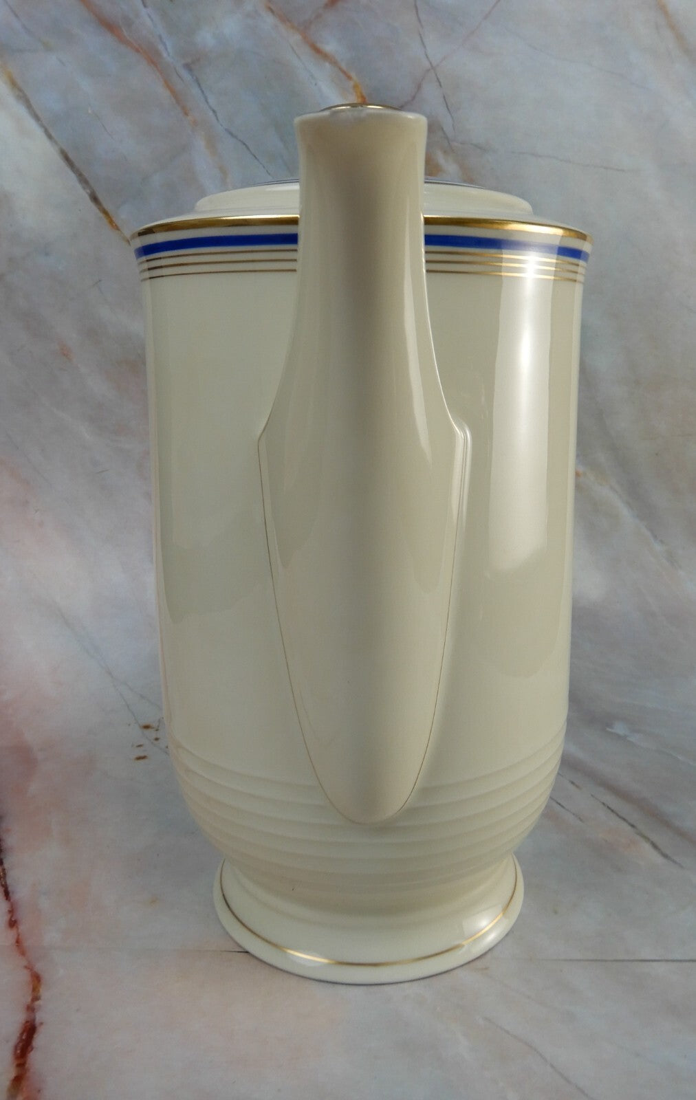 Vintage Eamag Schönwald Bavaria Gold and Cobalt Blue Rim Coffee Pot