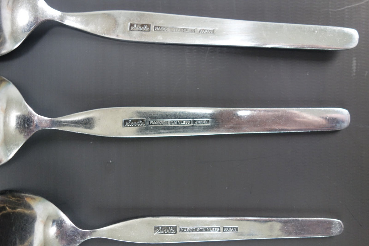 22 Piece of NASCO Sevita Repousse Floral Stainless Steel Made in Japan