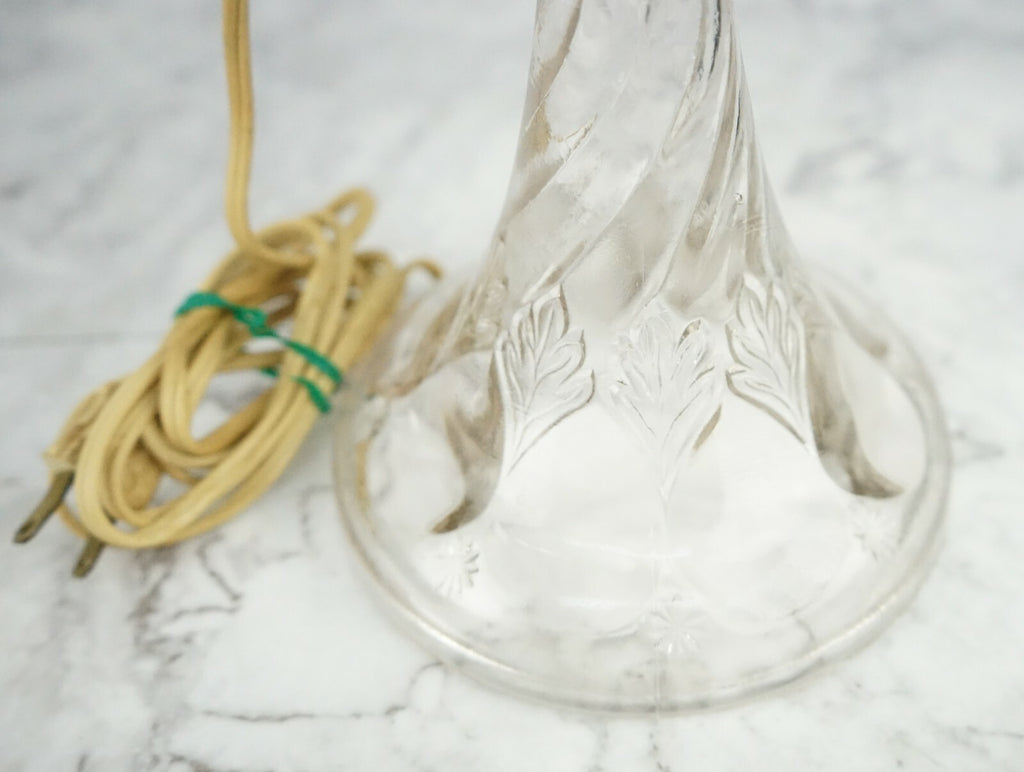 Vintage Embossed Clear Glass Oil Lamp-Hurricane Electrify