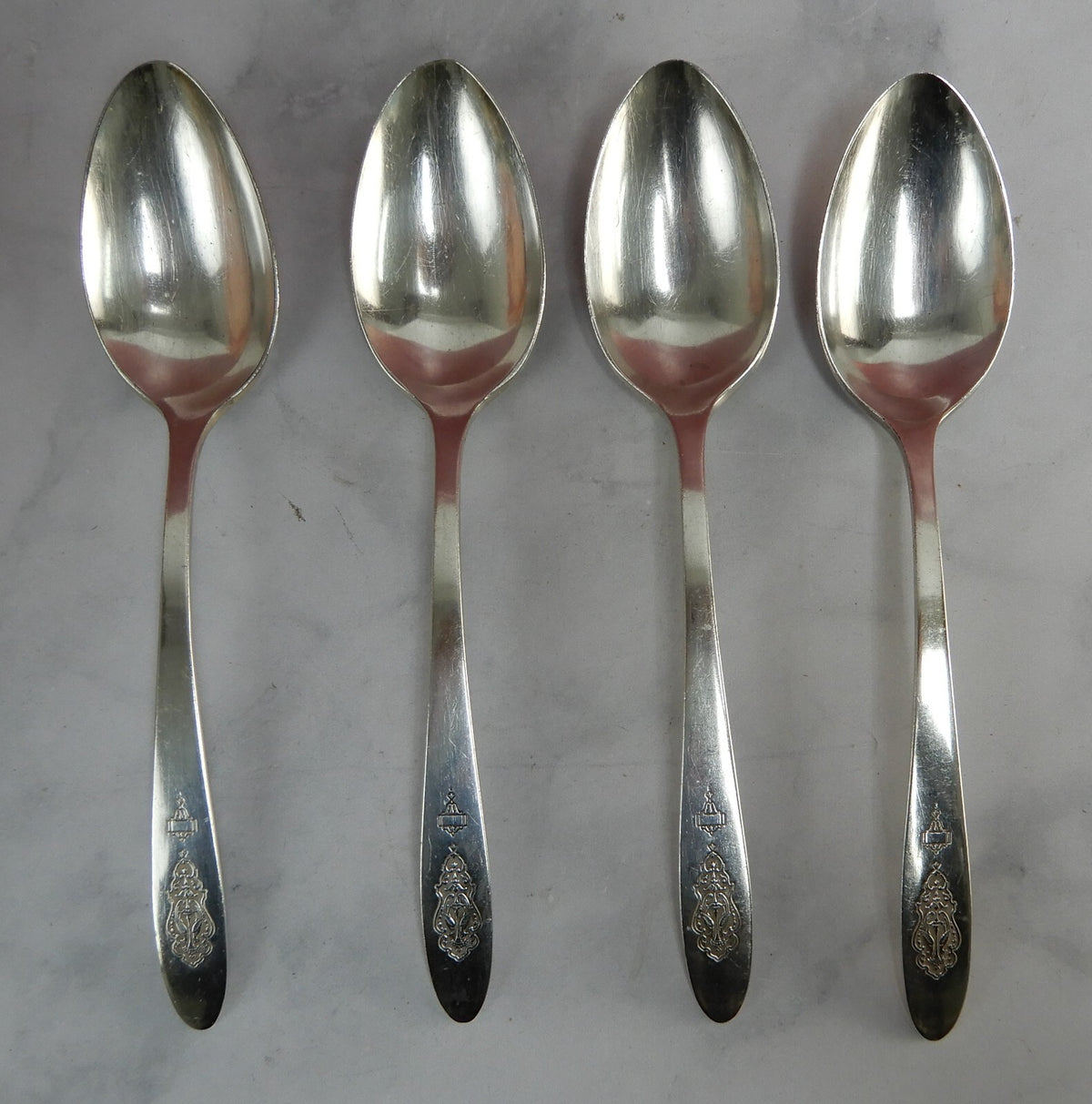 4Pc. "Bird Of Paradise" Onieda Community Serving Spoons 8-3/8" Silverplate