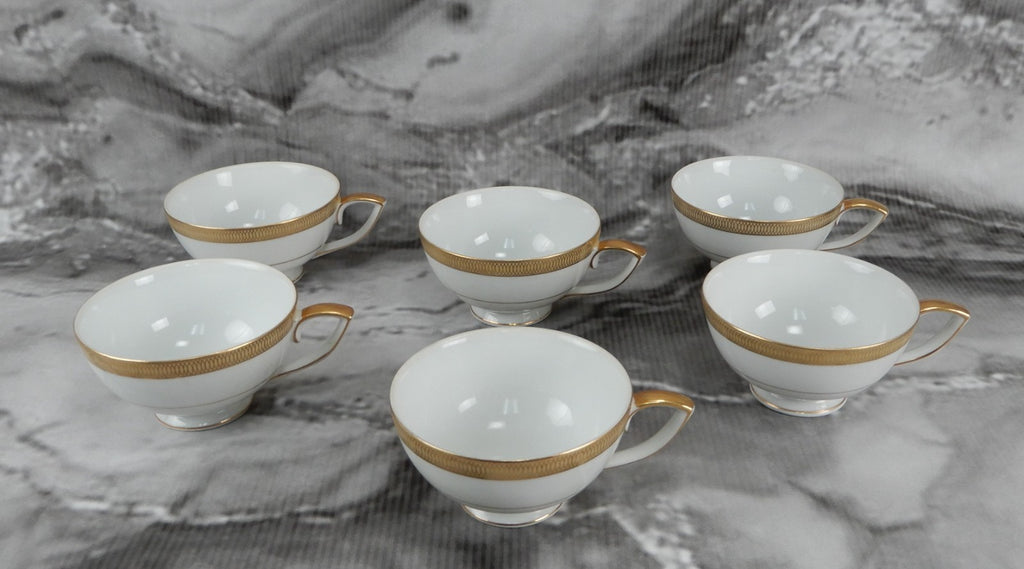Set of 6 Cups No Saucers Mikasa Bristol Waldorf Shape Pattern Made in Japan