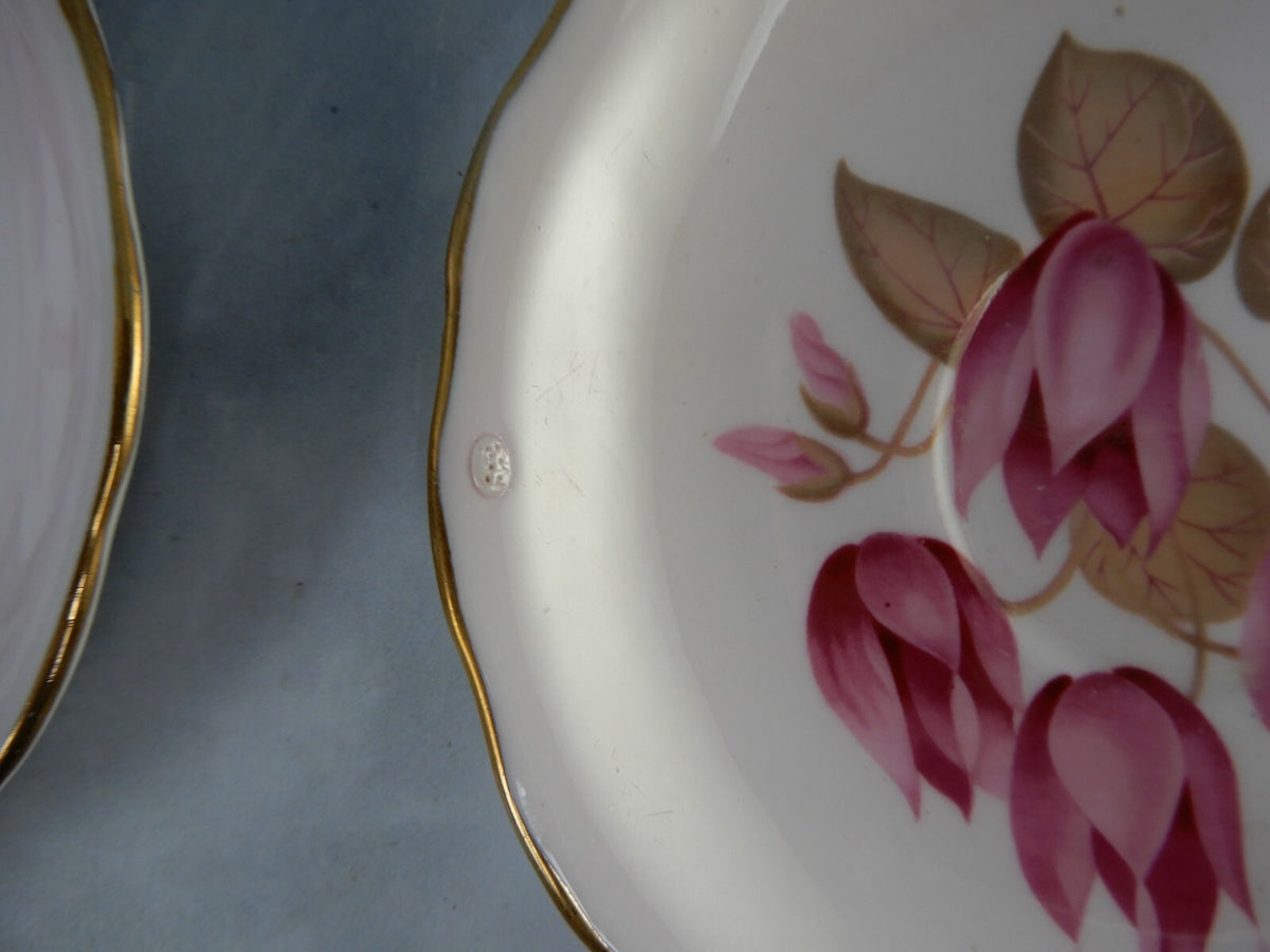 Set of 3 Colclough Bone China Pink Color Water Lily Teacups & Saucers