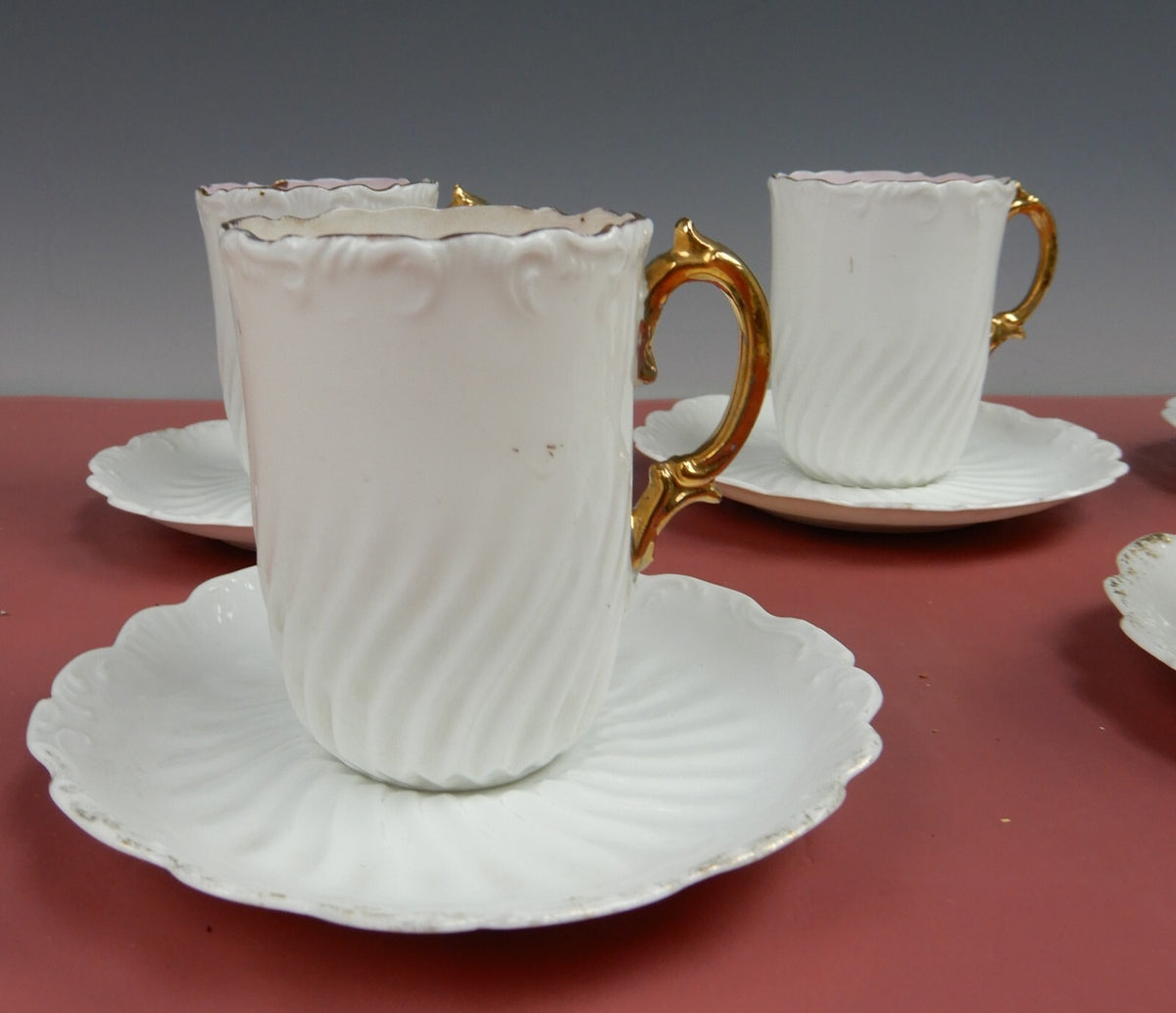 Vintage Set of 5 Demitasse Cup and Saucer No mark of Manufacturer