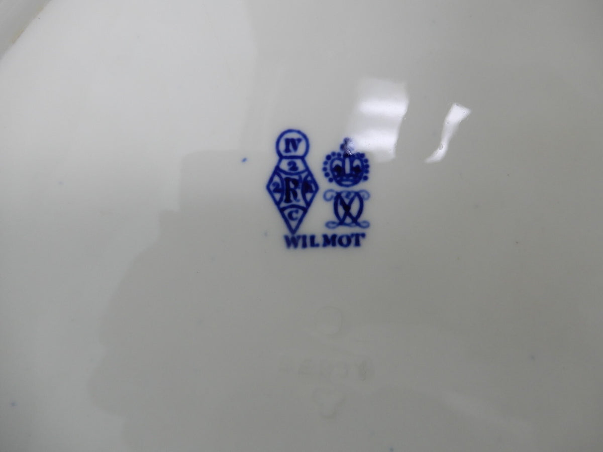 Antique Royal Crown Derby Wilmot Blue 1800's 11-1/4" Platter