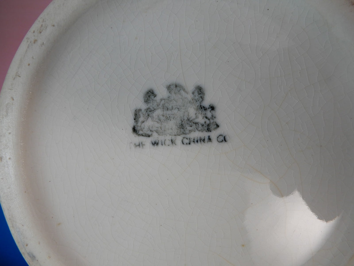 Antique The wick Company Transerware Ironstone Pottery Wash Bowl and Pitcher Set