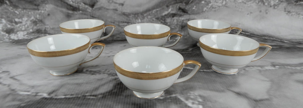 Set of 6 Cups No Saucers Mikasa Bristol Waldorf Shape Pattern Made in Japan