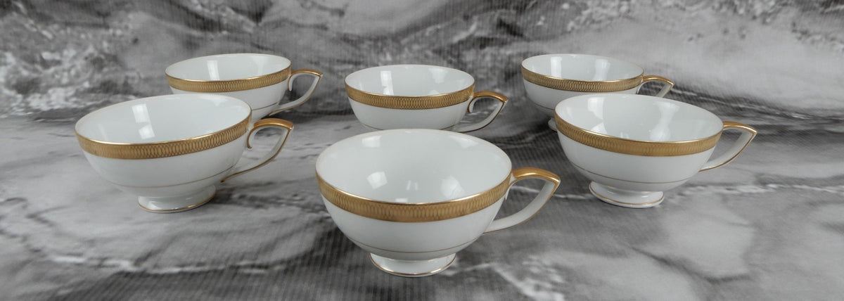 Set of 6 Cups No Saucers Mikasa Bristol Waldorf Shape Pattern Made in Japan
