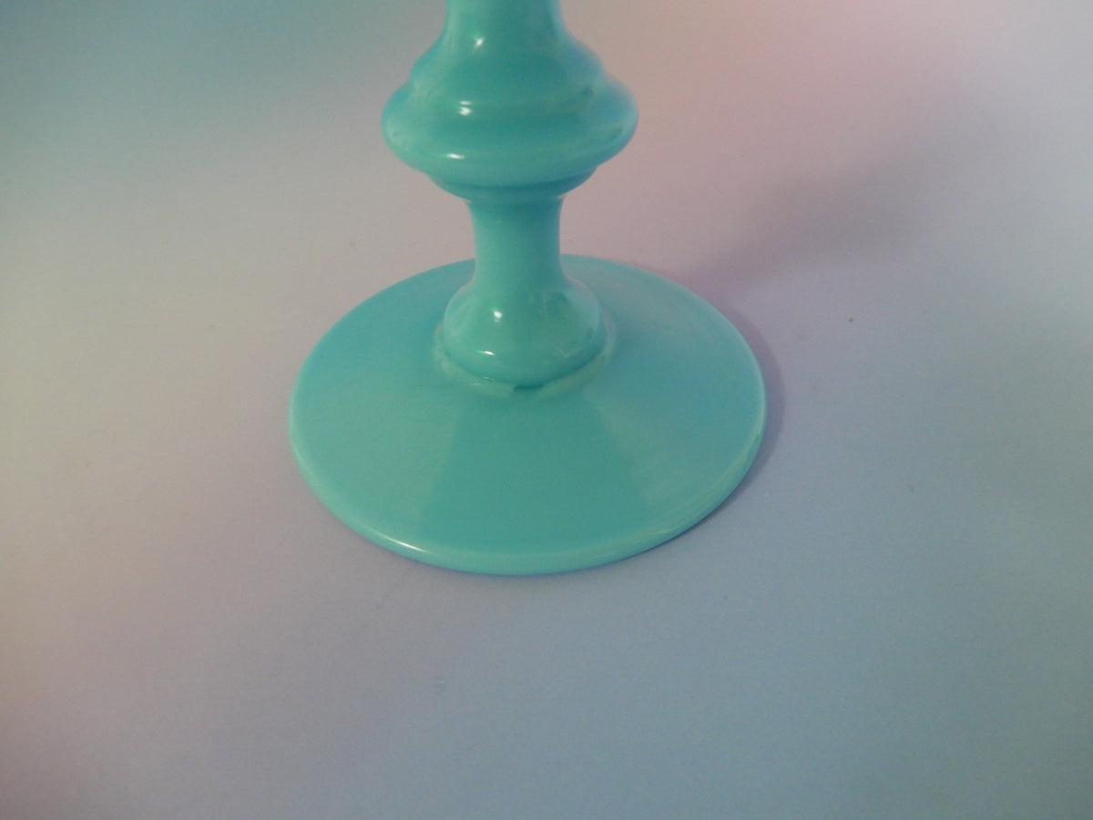 Vintage French Portieux Vallerysthal Blue Opaline Champagne Sherbet Goblet 5 oz