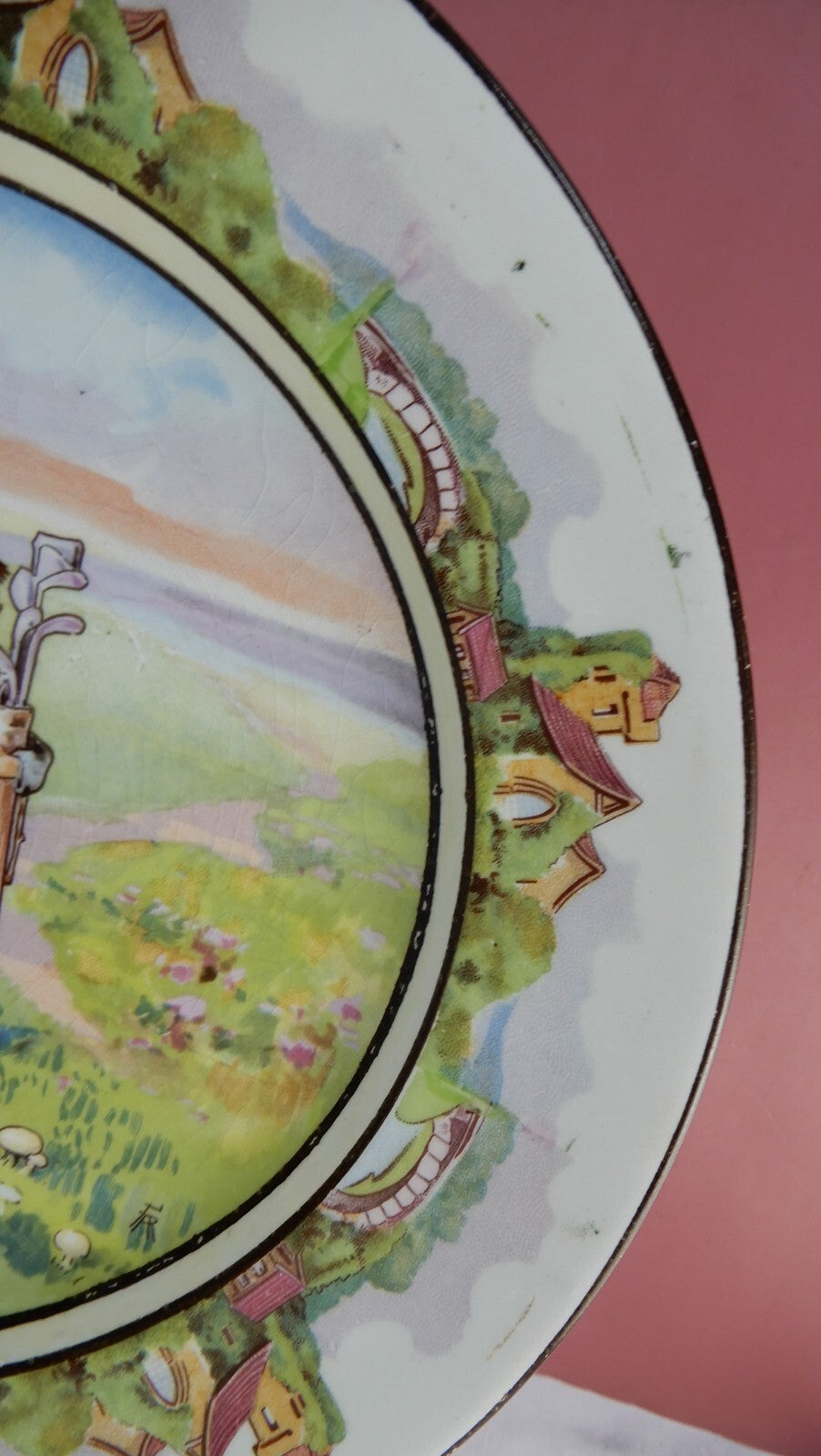 Antique Bridgwood & Son England "Thems Mushroom" Plate 10-1/4" Diameter ca.1891+