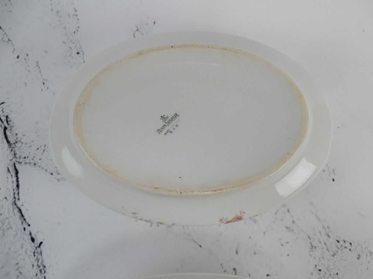 Vintage Homer Laughlin Blue Bird Decal Pattern Oval Covered Casserole ca. 1930