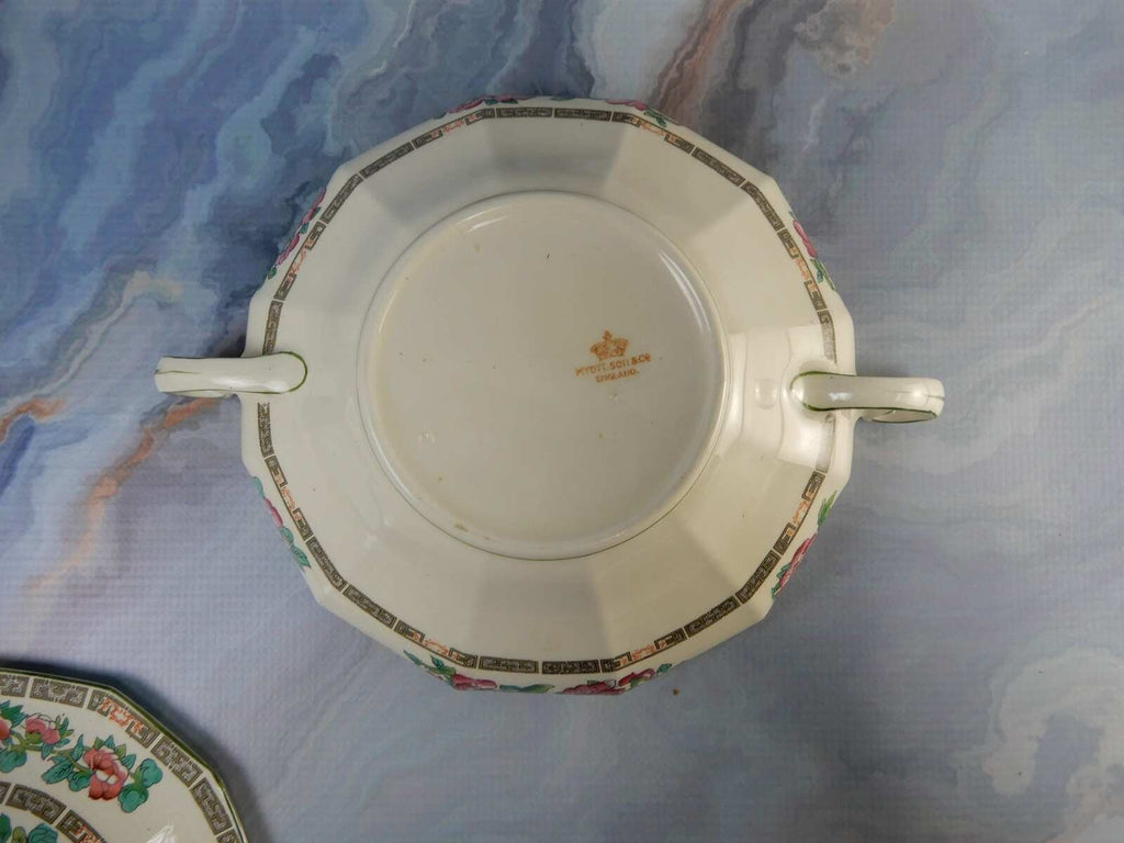 Vintage Myott ,son & Co.Round Covered 12 Sided Serving Bowl