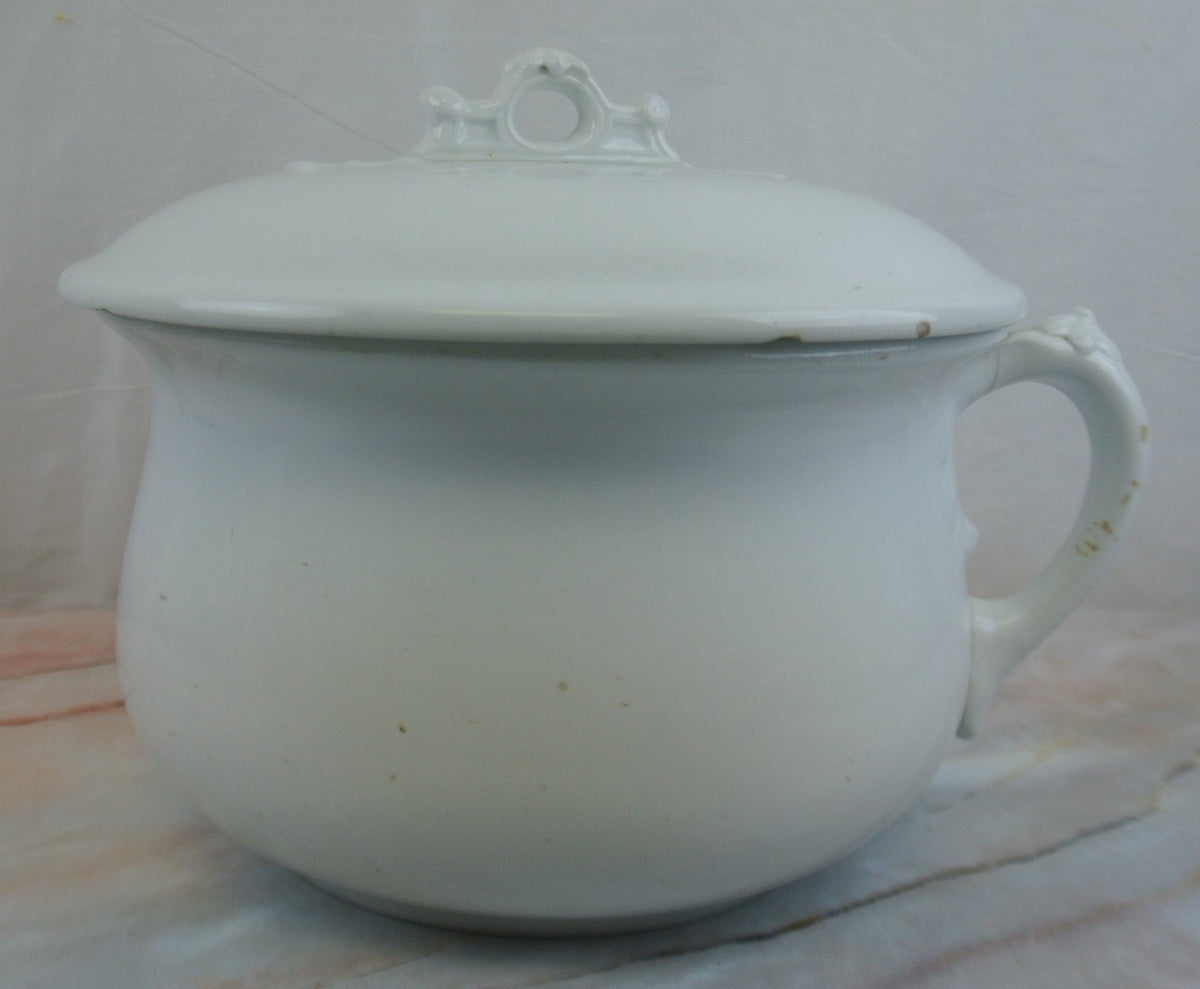 Antique Royal Ironstone China Johnson Bros. England Chamber Pot Circa 1888-1900