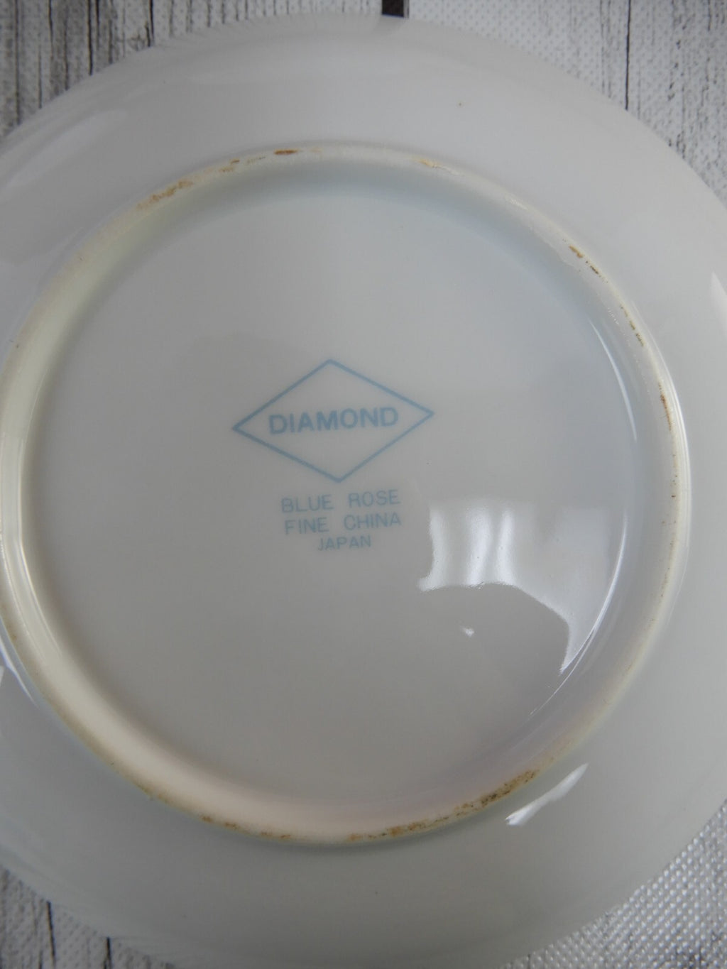 4 Vintage Diamond Fine China "Blue Rose" Japan Trio Set Cup,Saucer & Plate