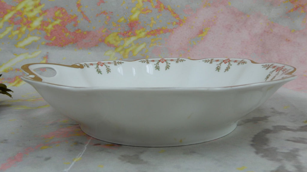Vintage Haviland Limoges Schleiger 580 Pattern Scalloped Edge Single Handle Bowl