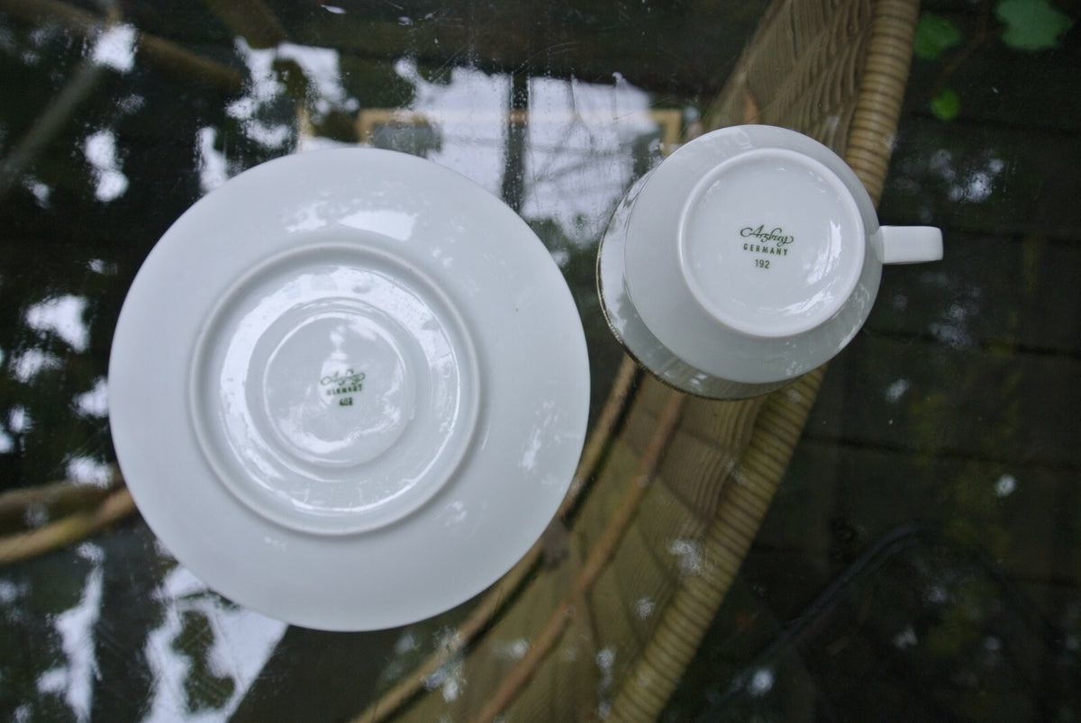 Set of Three Porcelain Cups and Saucers  Arzberg Germany