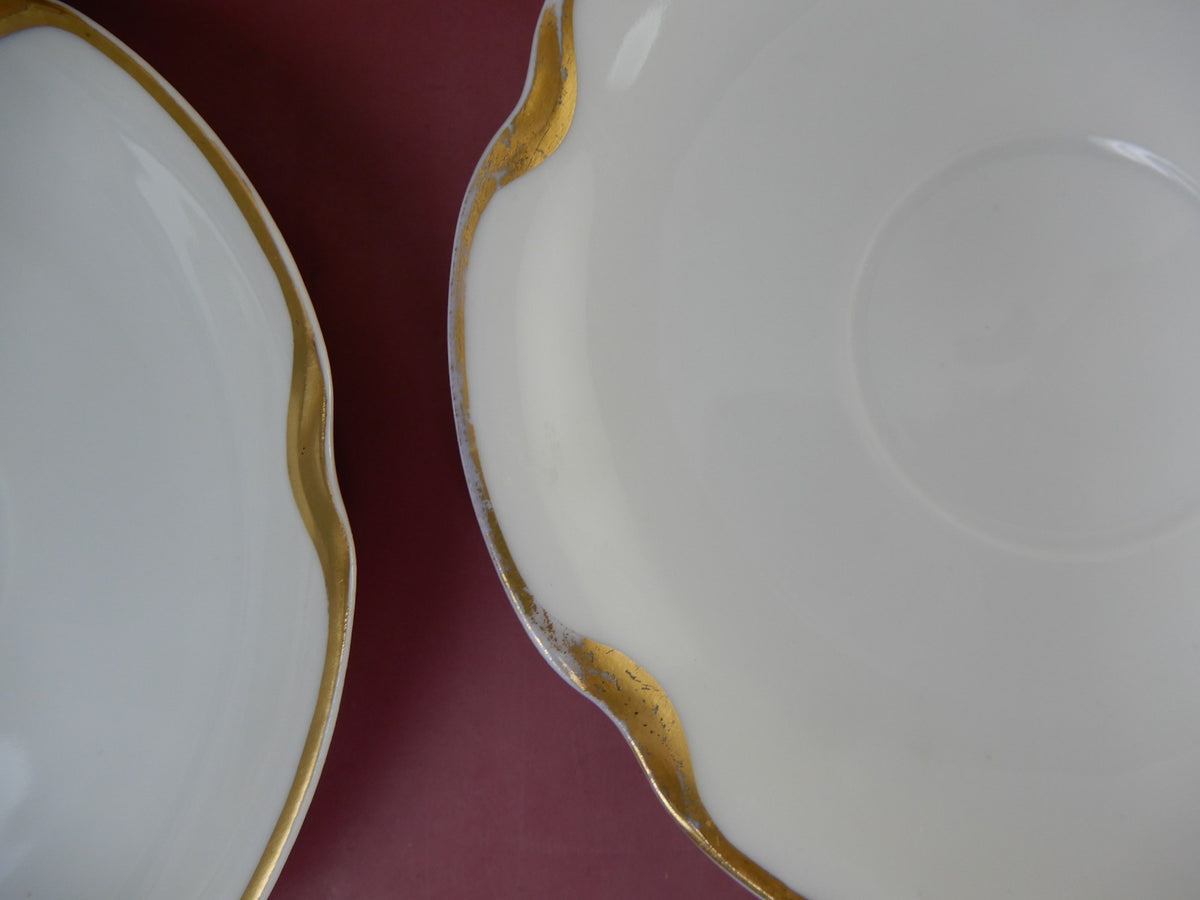 Two Silver Anniversary Schleiger 19 Haviland Limoges Bouillon Cups & Saucers