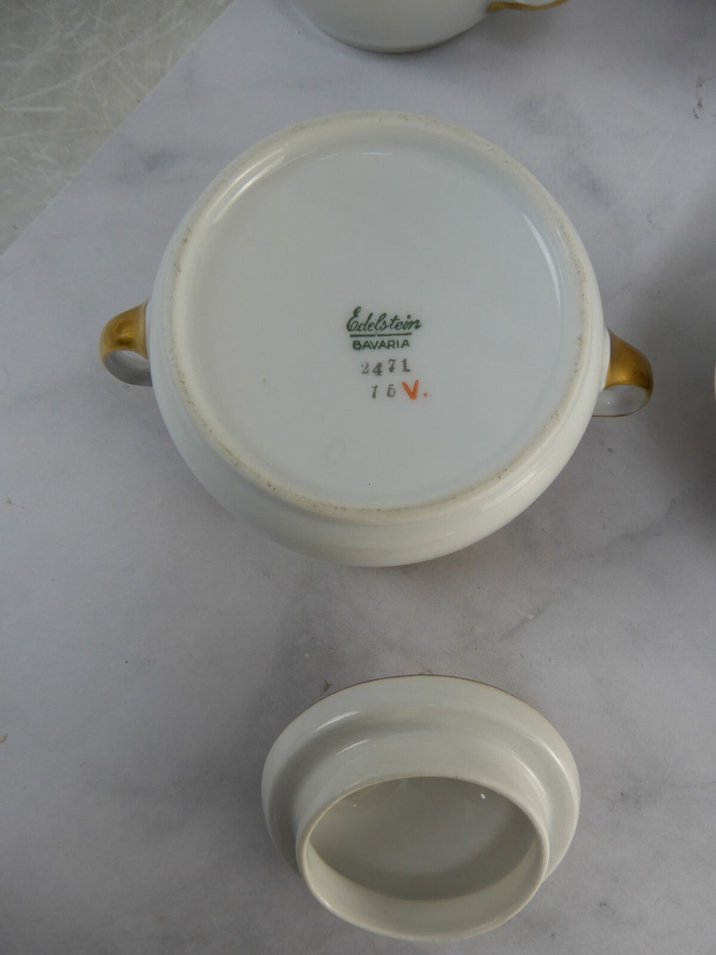 4 Pc  Edelstein Bavaria 15-1/8" Platter, Sugar Bowl,Creamer, Vegetable Bowl