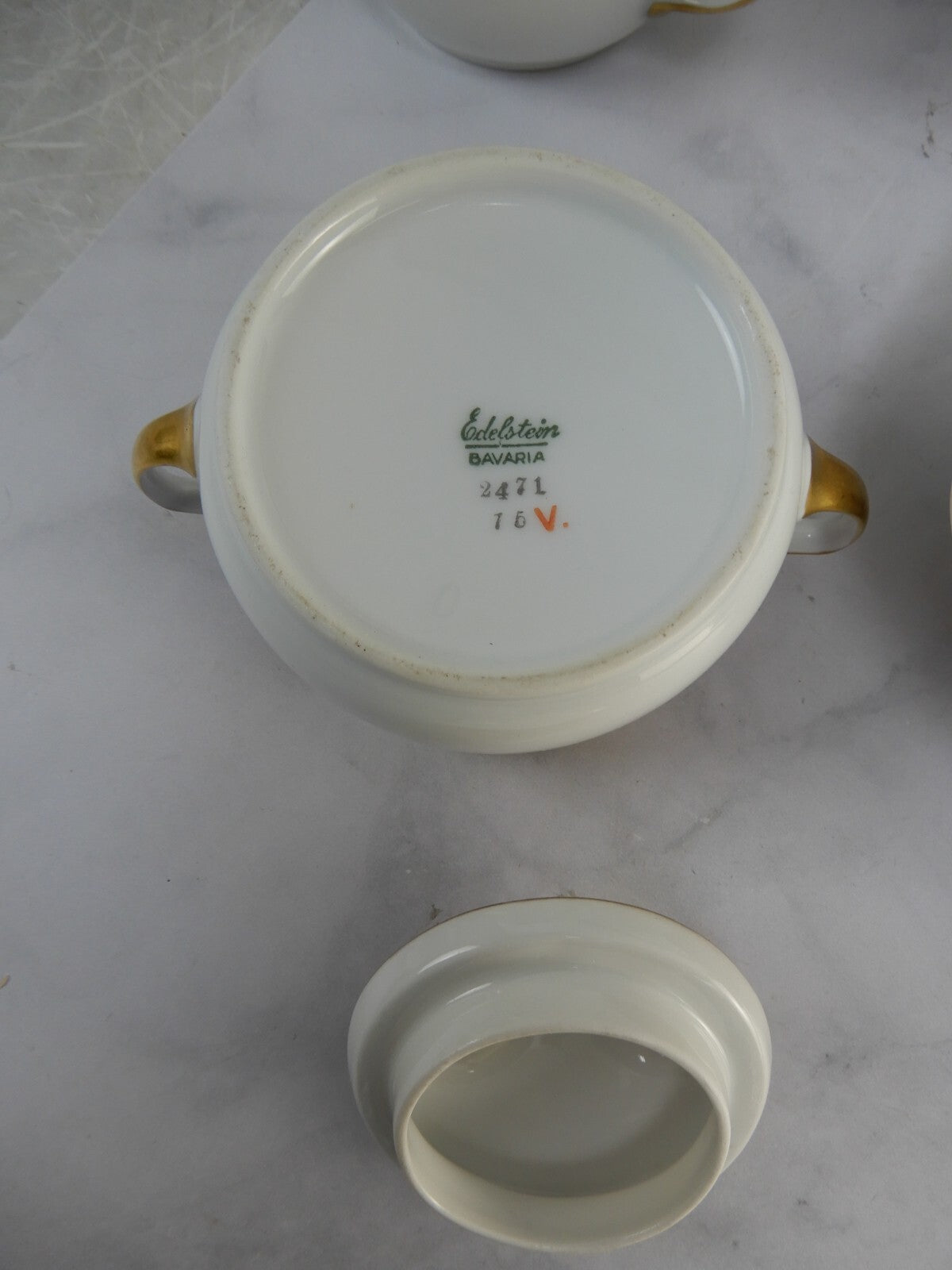 4 Pc  Edelstein Bavaria 15-1/8" Platter, Sugar Bowl,Creamer, Vegetable Bowl