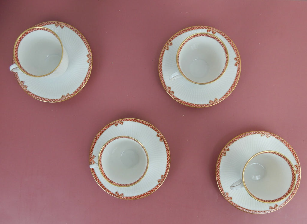 Rorstrand Sweden Pimpernel set of 4 Demitasse Cups and Saucers
