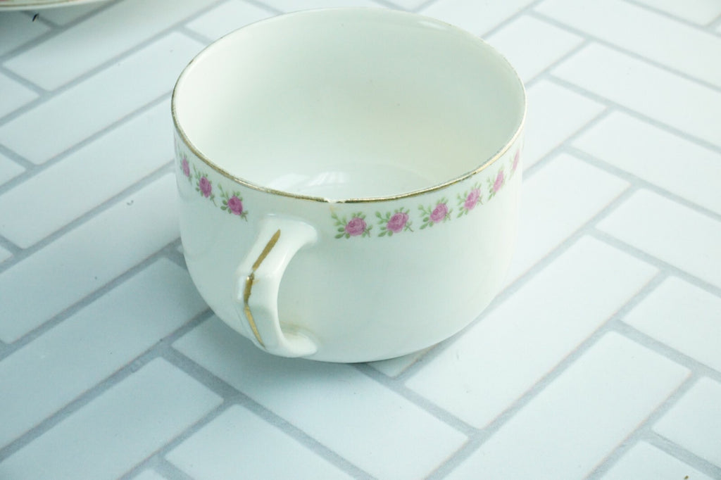 15 Piece China Setting J&C Bavaria Floral China Desert Plate, Cup and Saucer
