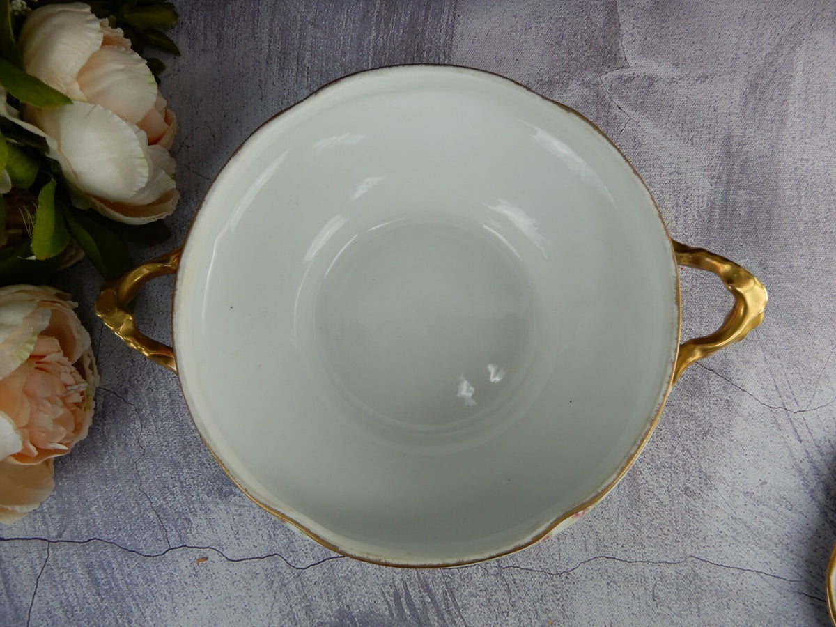 Vtge BT Co. Burley And Tyrrell China Chicago Flowers Round Lidded Serving Bowl