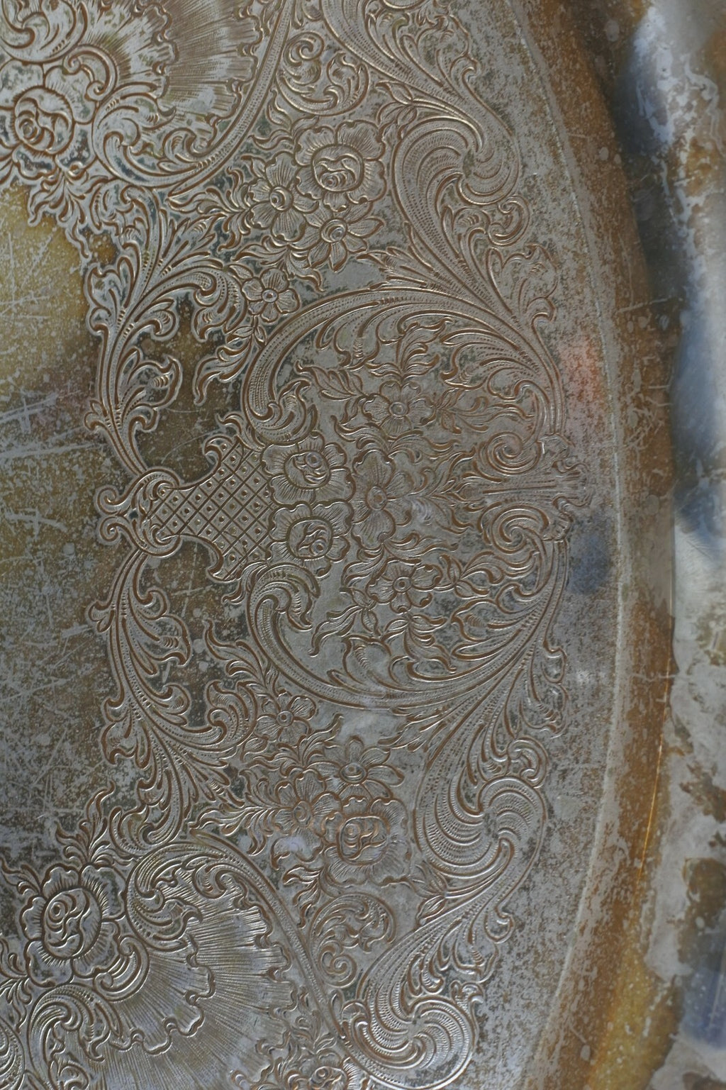 Large Silverplate Butler Serving Tray Wm. Rogers 4081 Ornate design