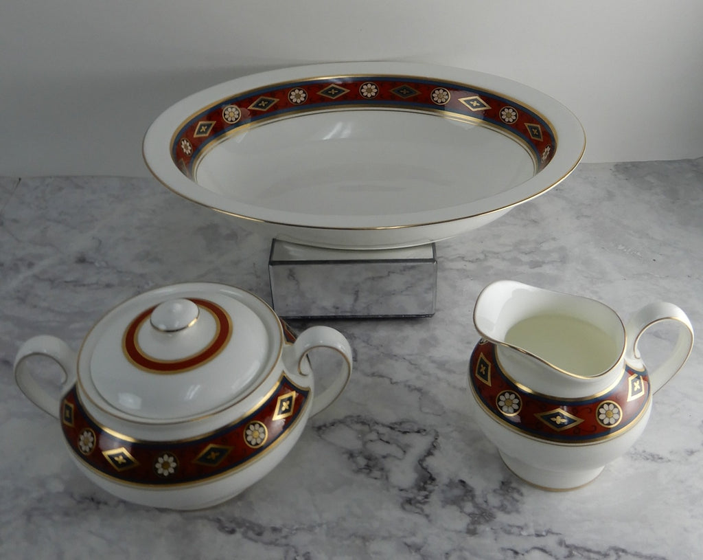 Royal Doulton Minton "Cordoba" Oval Serving Bowl and Creamer and Sugar Bowl