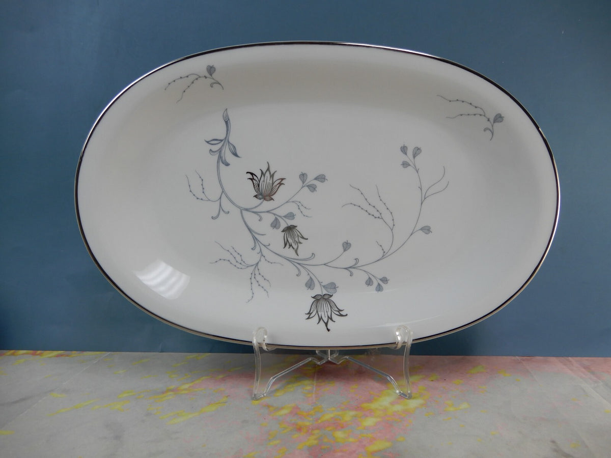 Vintage Eschenbach Bavaria Barronet China "Silver Arbor" Platter and Gravy Boat