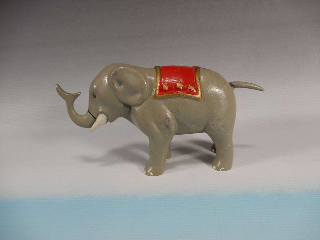 Vintage Metal (Aluminum) Elephant Bank Figure with Movable Trunk