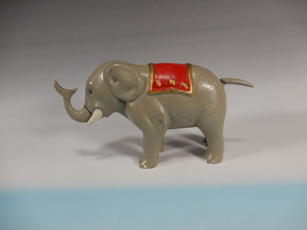 Vintage Metal (Aluminum) Elephant Bank Figure with Movable Trunk