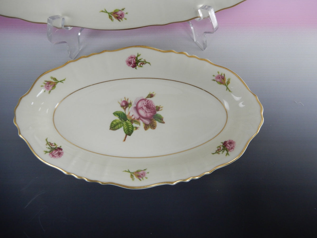 Vtge Federal Shape Syracuse China Victoria Rose -Platter and Relish Dish