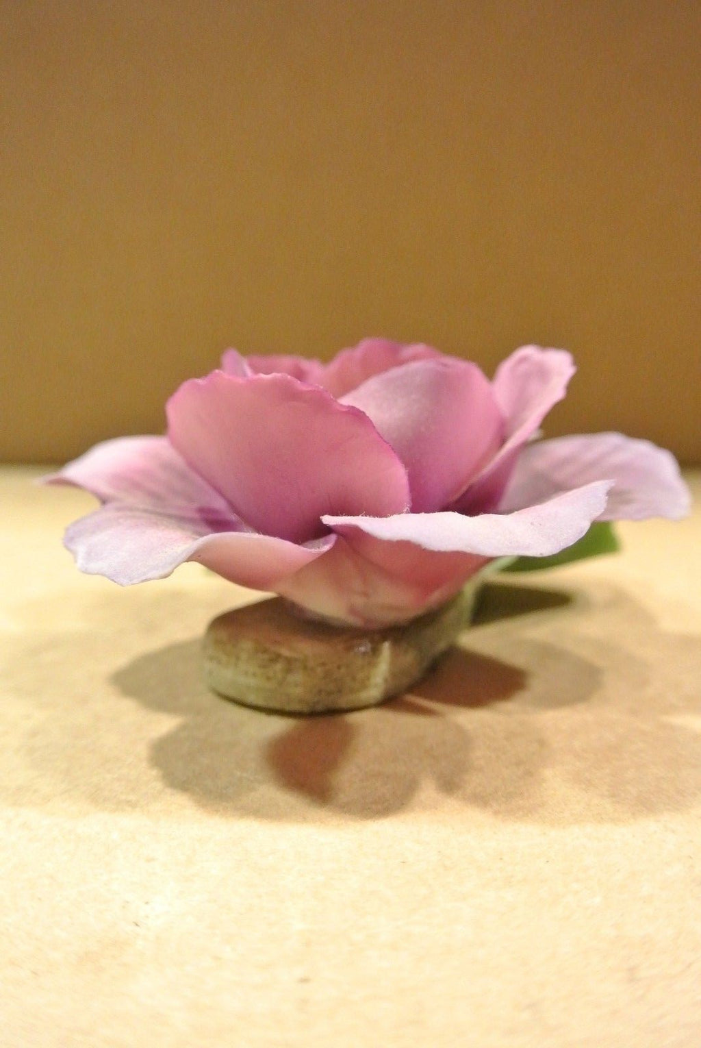 Vintage Ceramic Purple Rose made in Italy. Table Décor. Flower Figure