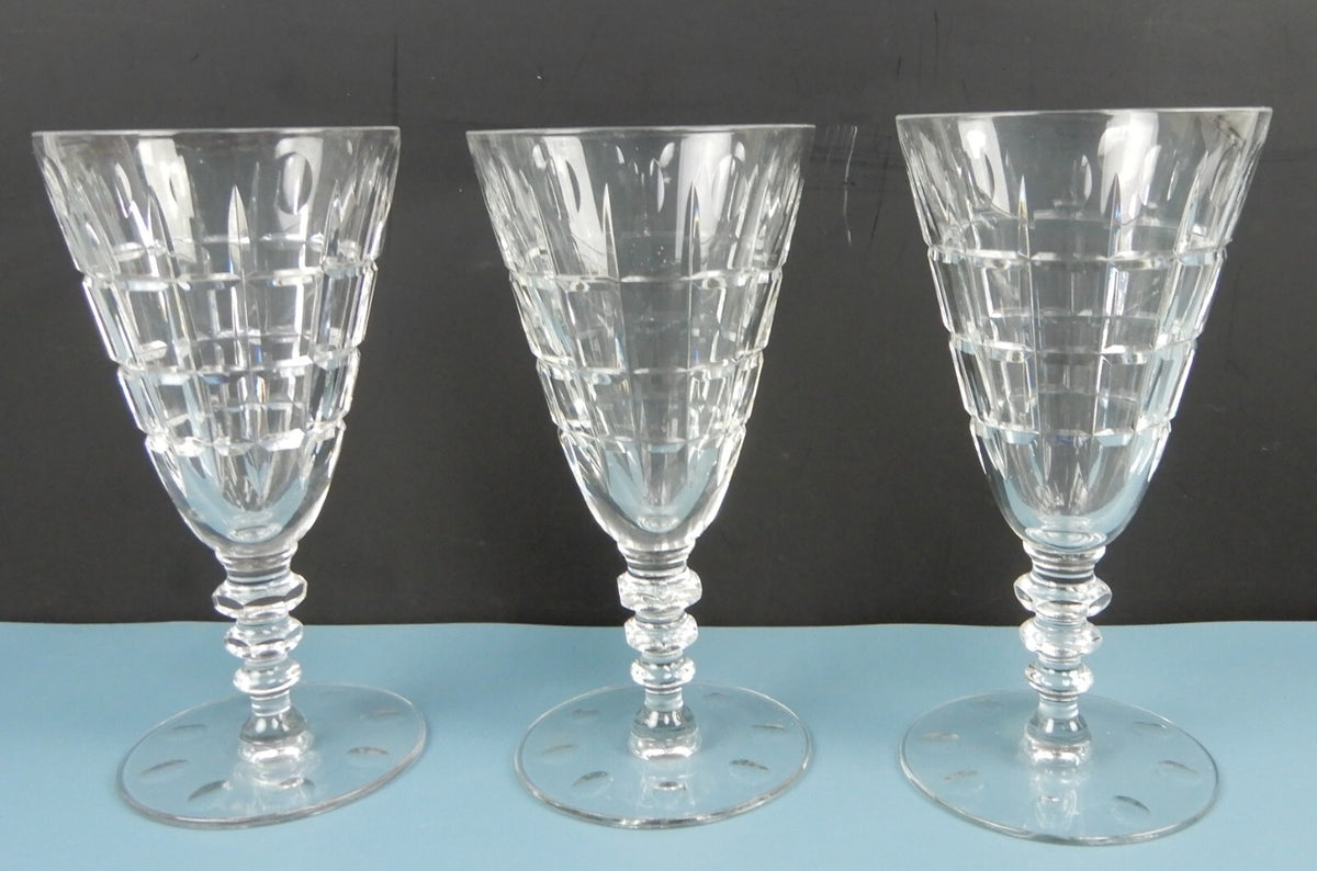 Vintage Crystal Water Goblets Set of Three