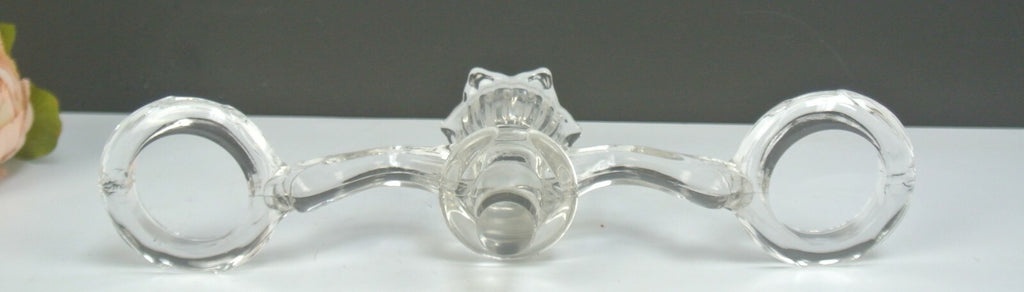 vintage CAMBRIDGE Clear Glass Esperne Flower Candleholder Arm
