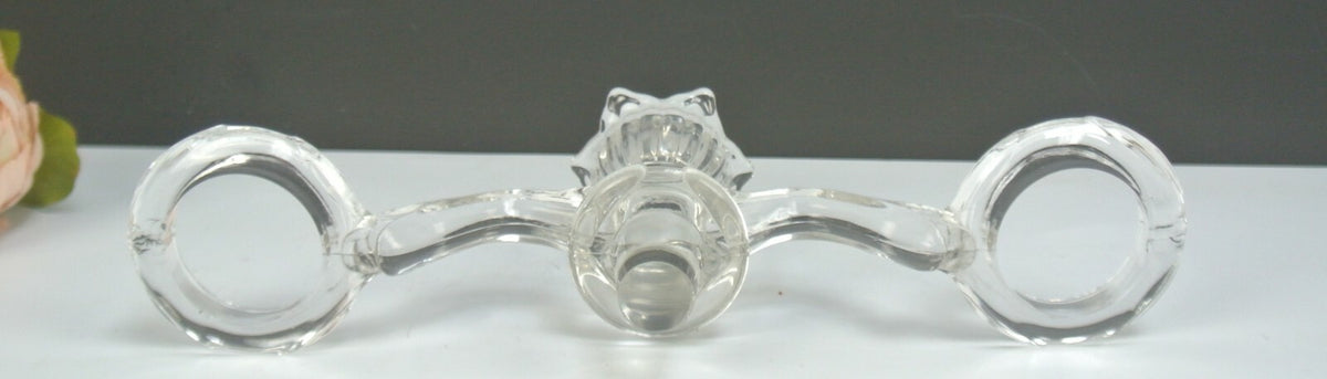vintage CAMBRIDGE Clear Glass Esperne Flower Candleholder Arm
