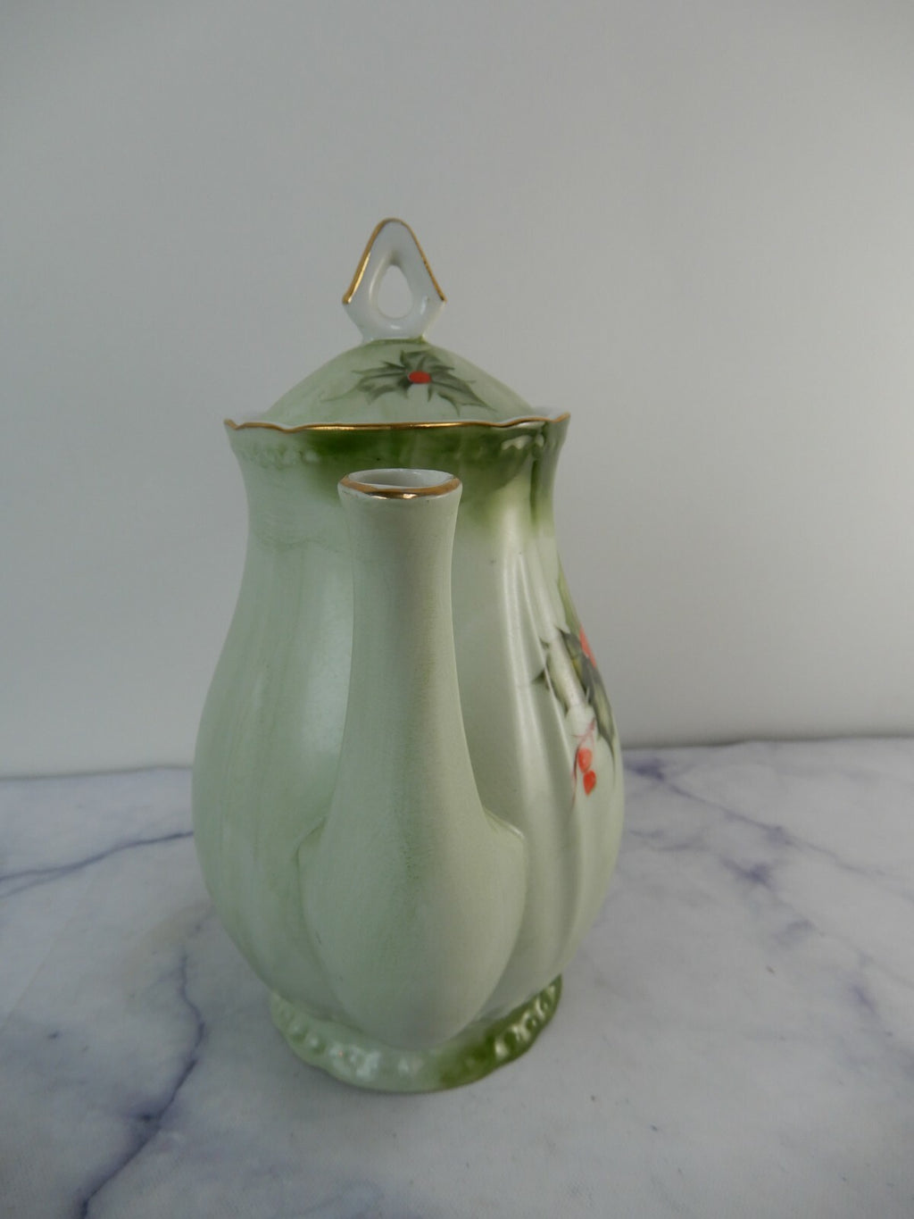 Vintage Hand Painted Hollies Coffee Pot Made in Japan XP-4B