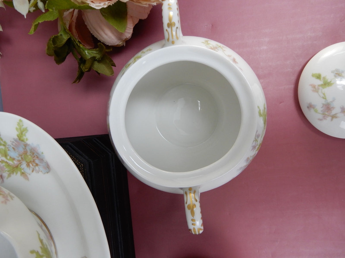 Vintage Haviland Limoges Schleiger 79,Gravy Boat,Sugar Bowl & Creamer